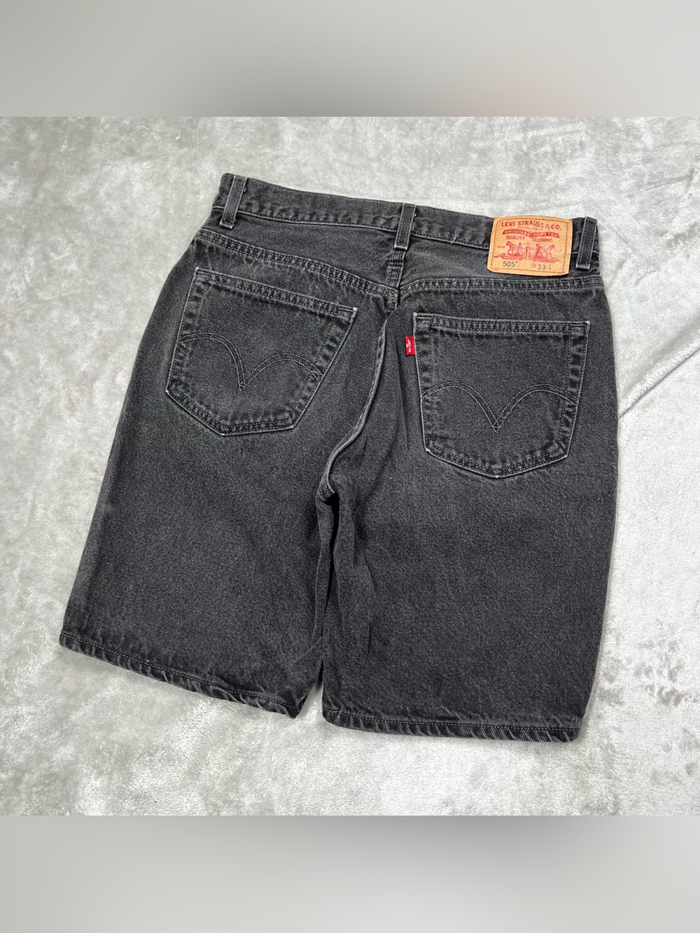 Vintage Levi's 505 Jean Shorts Mens 30 Black Grunge Skater Denim Jorts USA Made